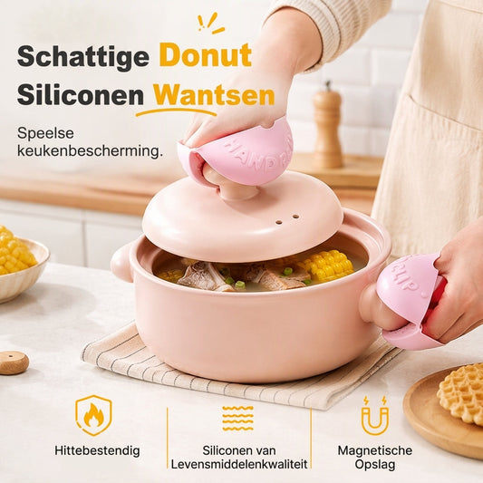 Schattige Donut Siliconen Hittebestendige Pijphandschoenen
