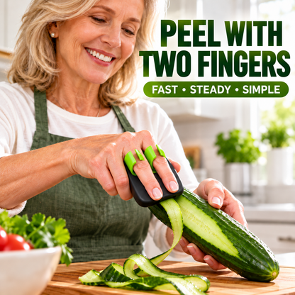 📢📢 1+1 gratis🥕 Ergonomische fruit- en groenteschiller voor twee vingers – comfortabele grip, moeiteloos schillen.