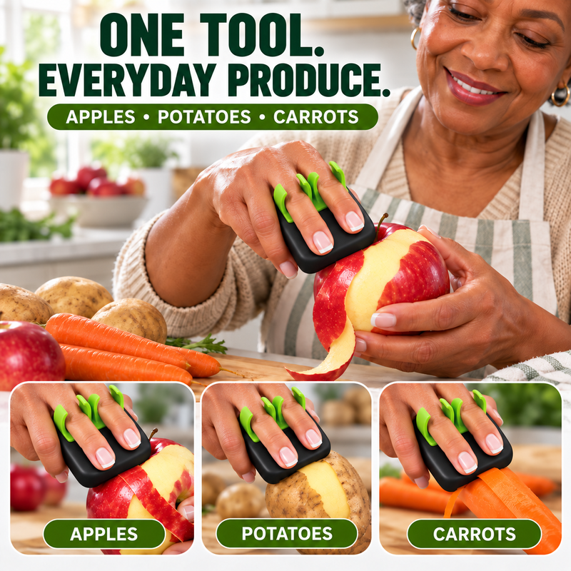 📢📢 1+1 gratis🥕 Ergonomische fruit- en groenteschiller voor twee vingers – comfortabele grip, moeiteloos schillen.
