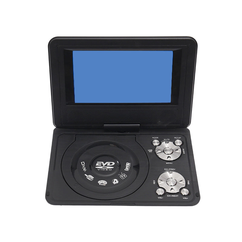 🔥FLASH SALE🔥 Draagbare DVD/EVD-speler met Gamefunctie – 7-Inch Draaibaar Scherm, Oplaadbare Lithiumbatterij – EVD/DVD/CD/AVI/MPEG-4/JPG – USB & AV – 12V! 🎮✨