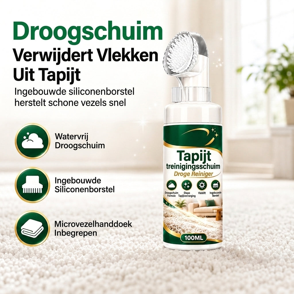 Huishoudelijk Tapijt- en Bankreinigingsschuim Spray Set 100ml Vlek- en Stofverwijderaar met Doek