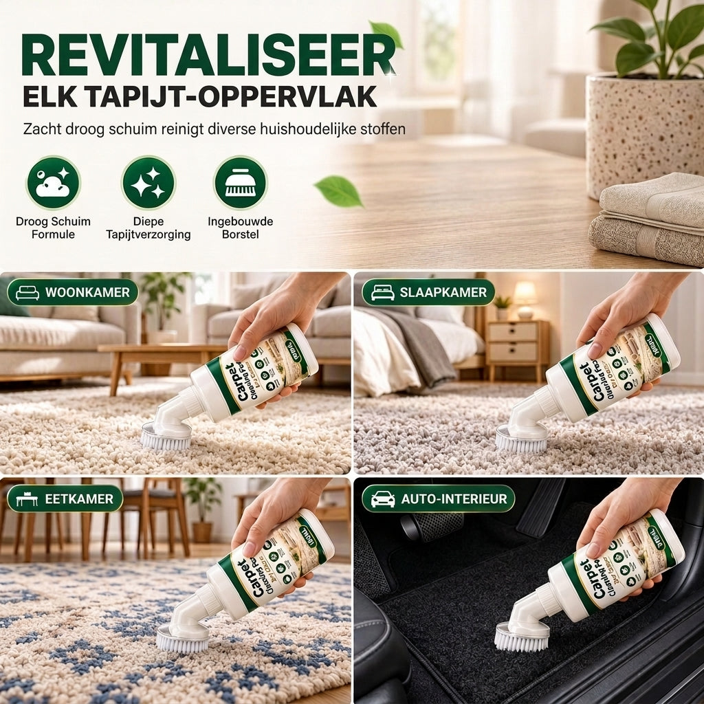 Huishoudelijk Tapijt- en Bankreinigingsschuim Spray Set 100ml Vlek- en Stofverwijderaar met Doek