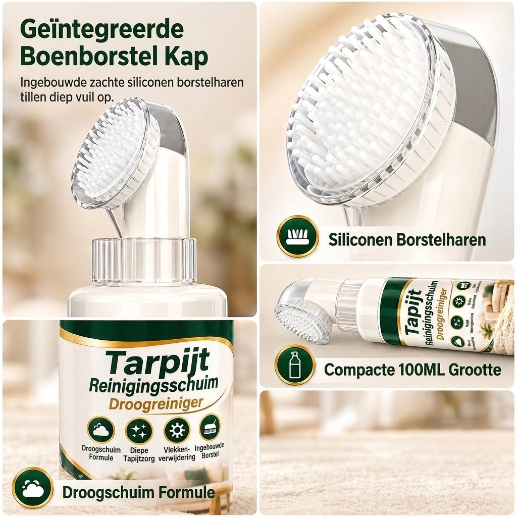 Huishoudelijk Tapijt- en Bankreinigingsschuim Spray Set 100ml Vlek- en Stofverwijderaar met Doek