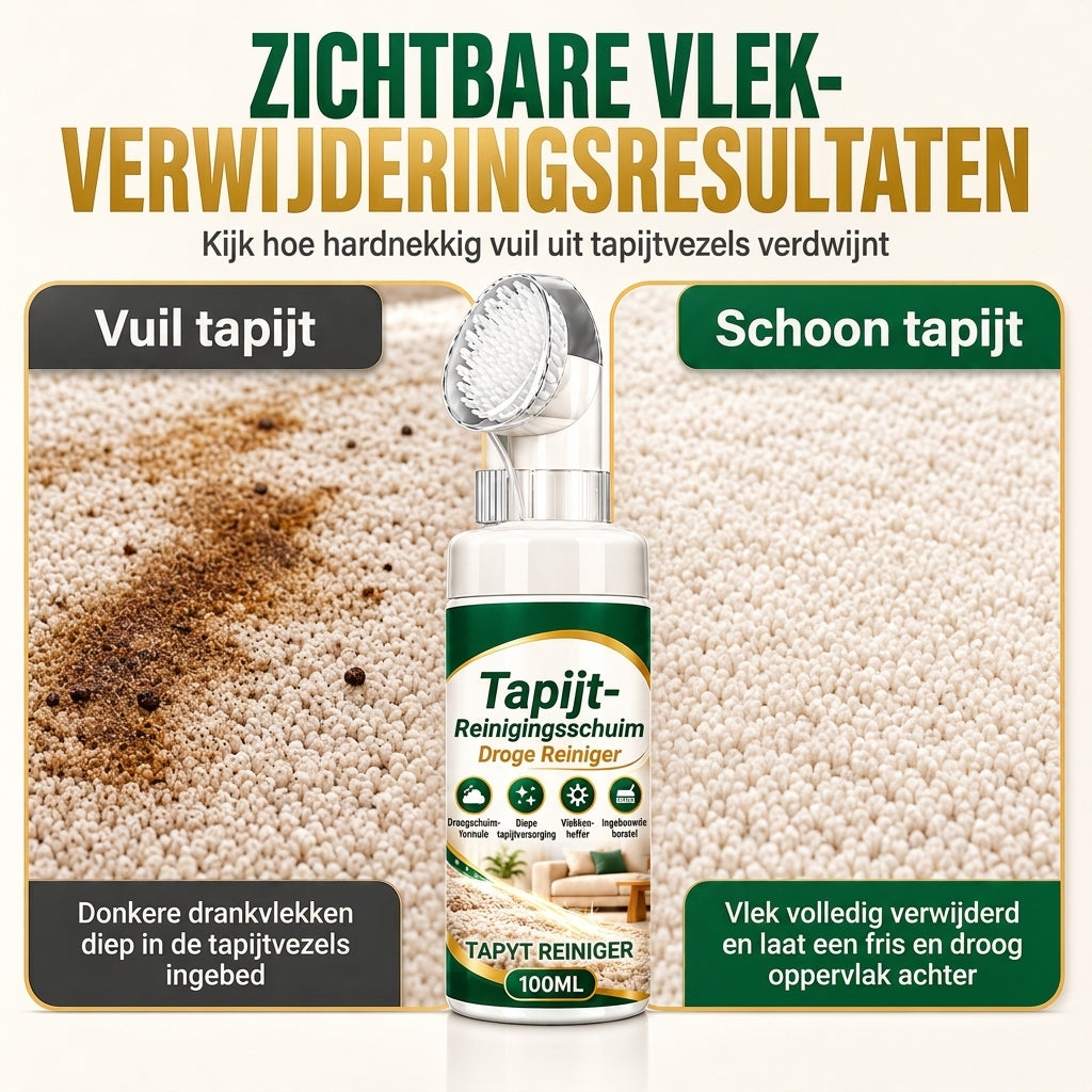 Huishoudelijk Tapijt- en Bankreinigingsschuim Spray Set 100ml Vlek- en Stofverwijderaar met Doek
