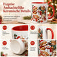🎄☕ Kerst Keramische Mok – Feestelijke Prints, Comfortabel Rood Handvat & Gezellige Wintermomenten