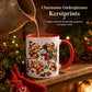 🎄☕ Kerst Keramische Mok – Feestelijke Prints, Comfortabel Rood Handvat & Gezellige Wintermomenten