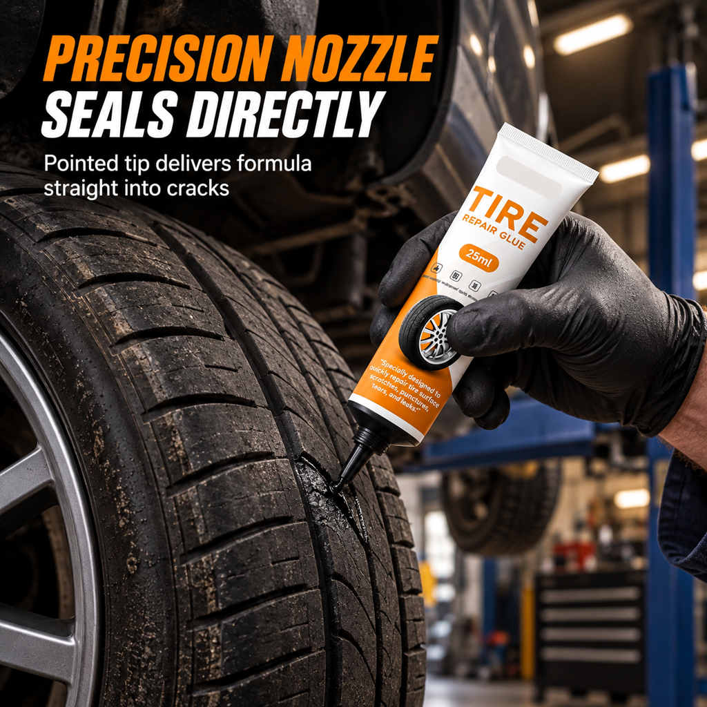 Waterproof Car Tire Repair Glue Quick Drying Adhesive Sealant for Fixing Surface Cracks Scratches and Damage 25ml