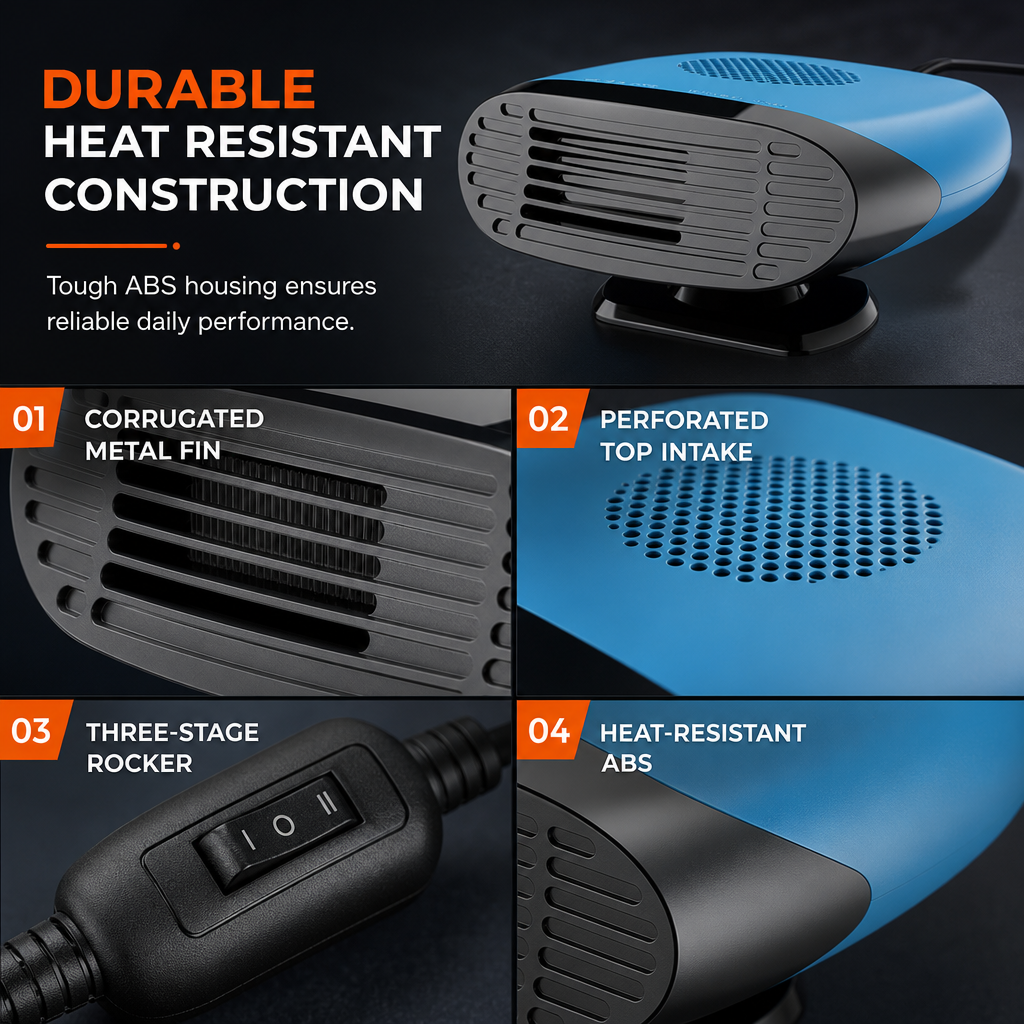Mini 12V Autoverwarming & Ontdooiventilator voor Voorruit Ontwaseming & Verwarming