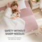 🛏️🔒 Alsof je lakens vastgeklikt zitten! Naaldvrije spanners met kliksluiting, compact ABS en stevige grip – in blauw, roze of transparant.