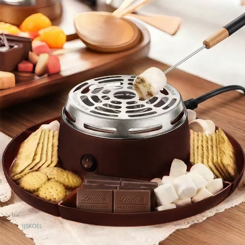 2-in-1 Elektrische S'mores Maker & Fonduepan Set
