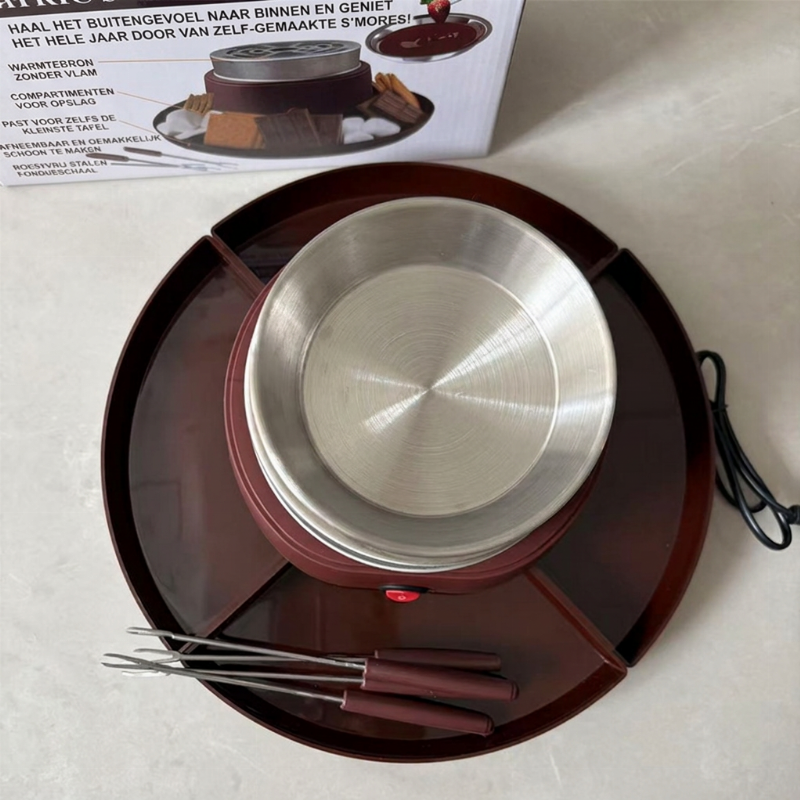 2-in-1 Elektrische S'mores Maker & Fonduepan Set