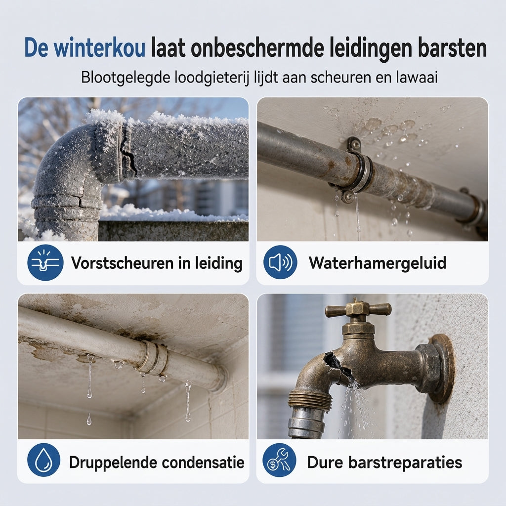 Zelfklevende buisisolatie - Buitengebruik - Vorstbestendige thermische schuimhoes voor water- en zonnebuizen