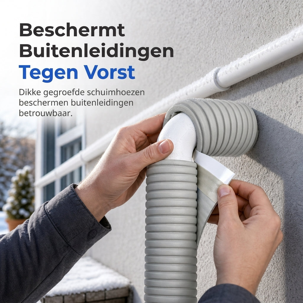 Zelfklevende buisisolatie - Buitengebruik - Vorstbestendige thermische schuimhoes voor water- en zonnebuizen