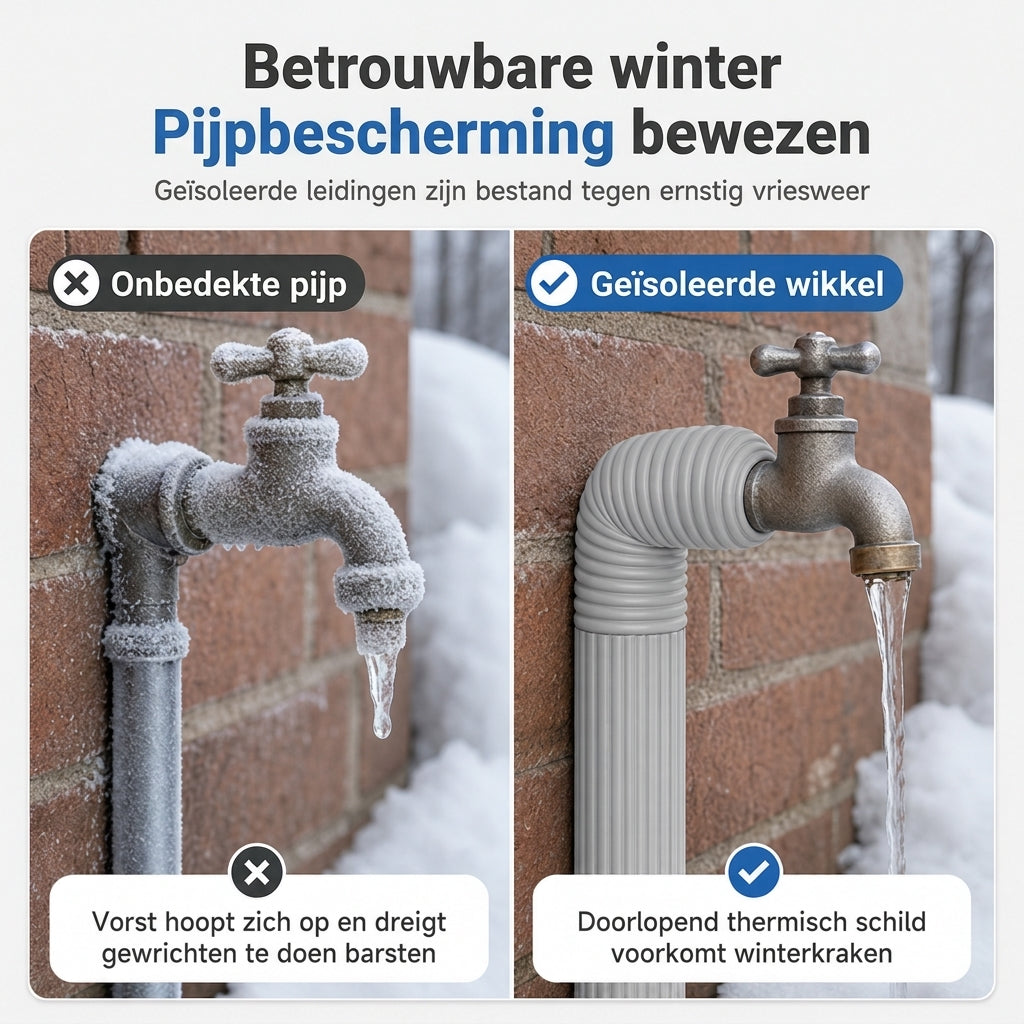 Zelfklevende buisisolatie - Buitengebruik - Vorstbestendige thermische schuimhoes voor water- en zonnebuizen