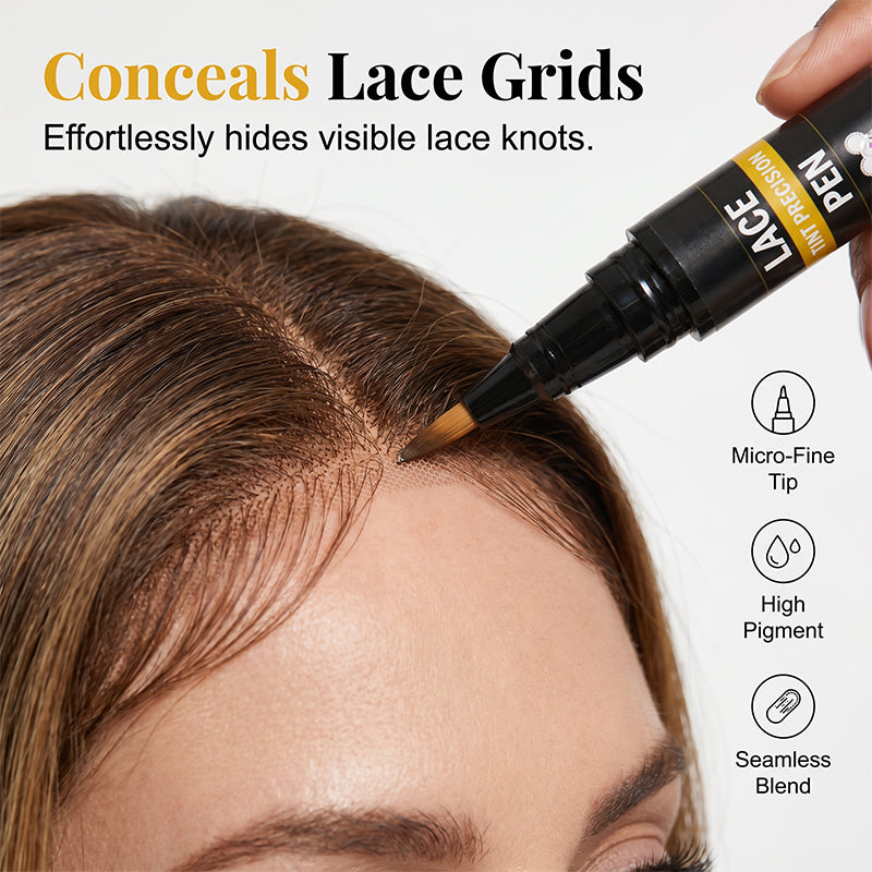 ✨Nu 50% Korting! Lace Tint Hoofdhuid Tint Pen – Directe Lace Knoop Smeltpen, Zweetbestendige Haarlijn Tint voor Pruiken, Natuurlijke Hoofdhuid Look voor Lace Front Pruiken
