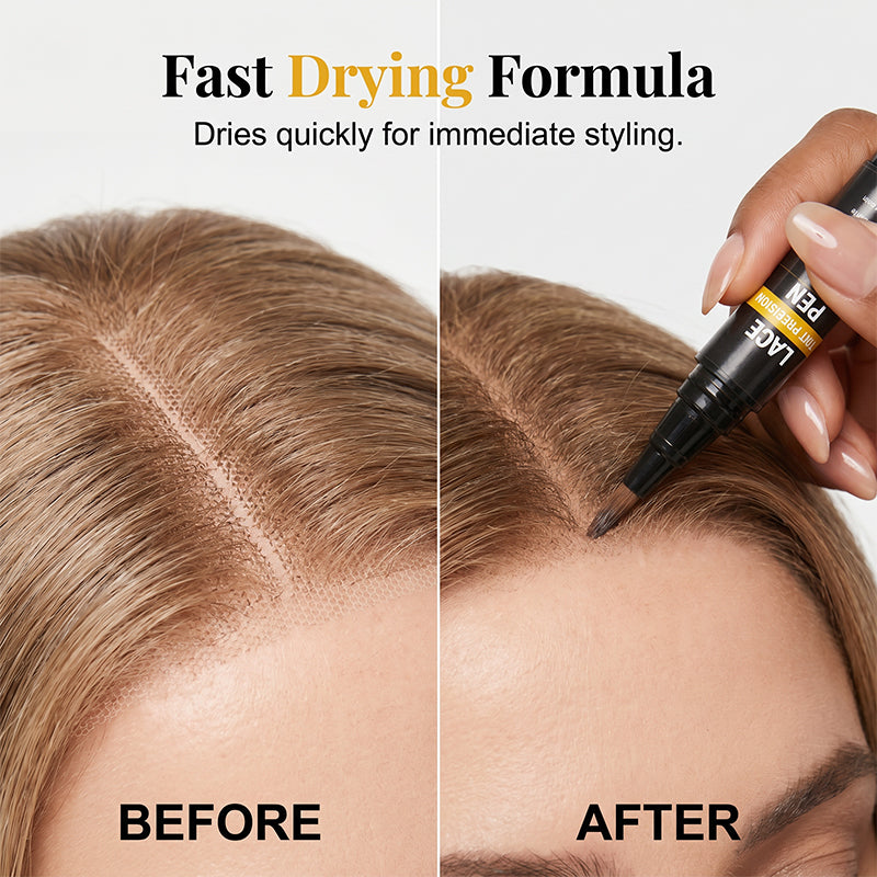 ✨Nu 50% Korting! Lace Tint Hoofdhuid Tint Pen – Directe Lace Knoop Smeltpen, Zweetbestendige Haarlijn Tint voor Pruiken, Natuurlijke Hoofdhuid Look voor Lace Front Pruiken