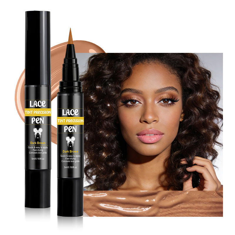 ✨Nu 50% Korting! Lace Tint Hoofdhuid Tint Pen – Directe Lace Knoop Smeltpen, Zweetbestendige Haarlijn Tint voor Pruiken, Natuurlijke Hoofdhuid Look voor Lace Front Pruiken