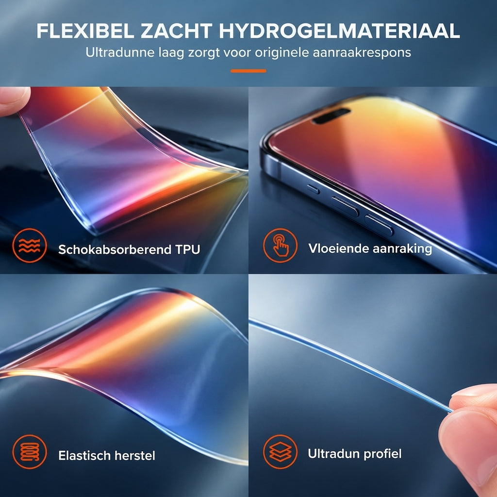 Gradiënte Privacy Hydrogel Screenprotector - Kleurrijke Anti-TPU Film met Eenvoudige Installatie Positioneringssticker - Compatibel met 18 Pro Max 17 Air 16 15 14 Series