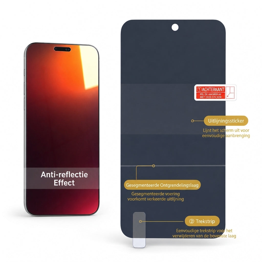 Gradiënte Privacy Hydrogel Screenprotector - Kleurrijke Anti-TPU Film met Eenvoudige Installatie Positioneringssticker - Compatibel met 18 Pro Max 17 Air 16 15 14 Series